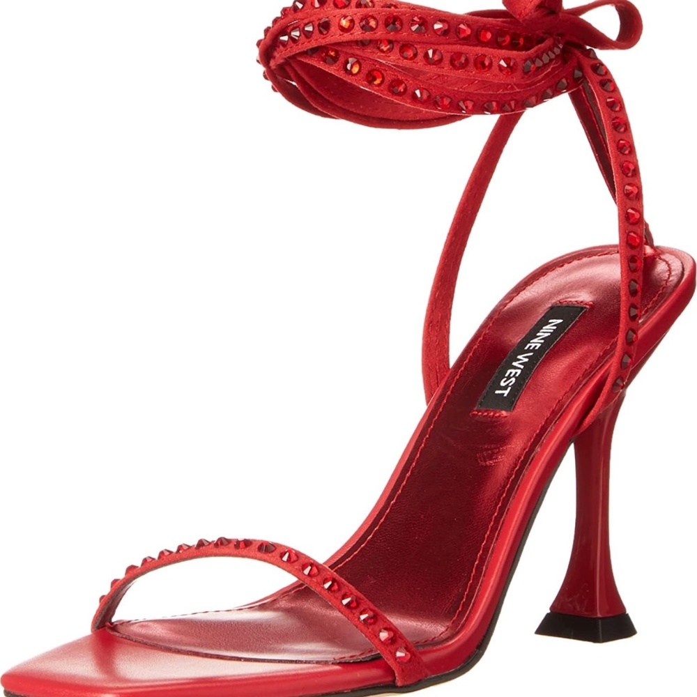 Red Nine West Women's Lace-Up the ankle dress sandal
